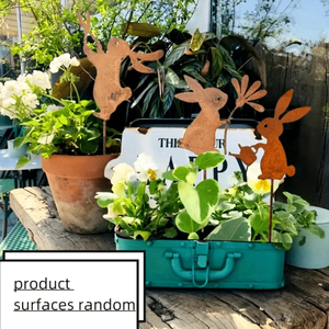 รูปปั้นกระต่ายโลหะสนิมสำหรับตกแต่งสวน สนามหญ้า แปลงปลูกดอกไม้ - Product Image 3