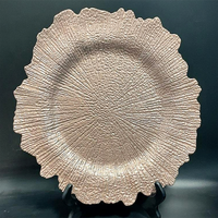 Vente en gros d'usine assiette plastique sous-assiette de chargeur de Grain de bois de noël assiette de mariage