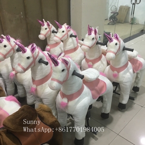 Unisex <span class=keywords><strong>3</strong></span>-Size doldurulmuş sürme at mekanik hayvan binmek büyük boy ahşap/plastik/peluş binmek-on oyuncak kiralama için - Product Image 6