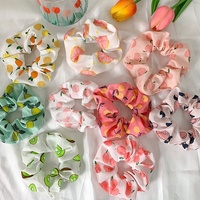 Mio Hot Selling Fruit Patroon Mode Stof Haar Scrunchies Schattige Perzik Kiwi Zoete Elastische Haarband Voor Vrouwen Meisjes
