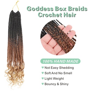Extensiones de Cabello de Crochet con Trenzas en Caja y Puntas Rizadas, 20 Pulgadas, 70g, Cabello de Crochet para Trenzas Bohemias, Más Vendidas - Product Image 3