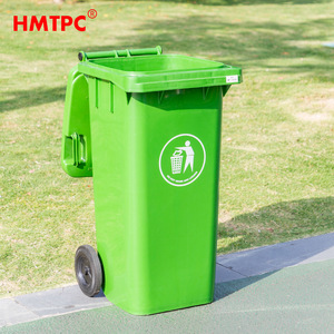 Outdoor Plastic Trash Can 240L With Wheels Flip Top For Street And Residential Use - Product Image 4