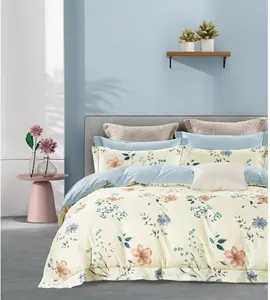 stock fabric new printed designs duvet cover printed bed sheet fitted sheet with pillow case pillow shams