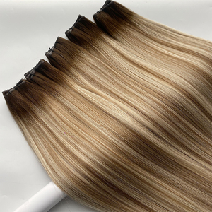 Extensiones de Cabello Remy 100% <span class=keywords><strong>Humano</strong></span> Premium, Profesionales de Salón, Alineadas con la Cutícula y Sin Enredos, Trama Balayage de Hilo Único - Product Image 1