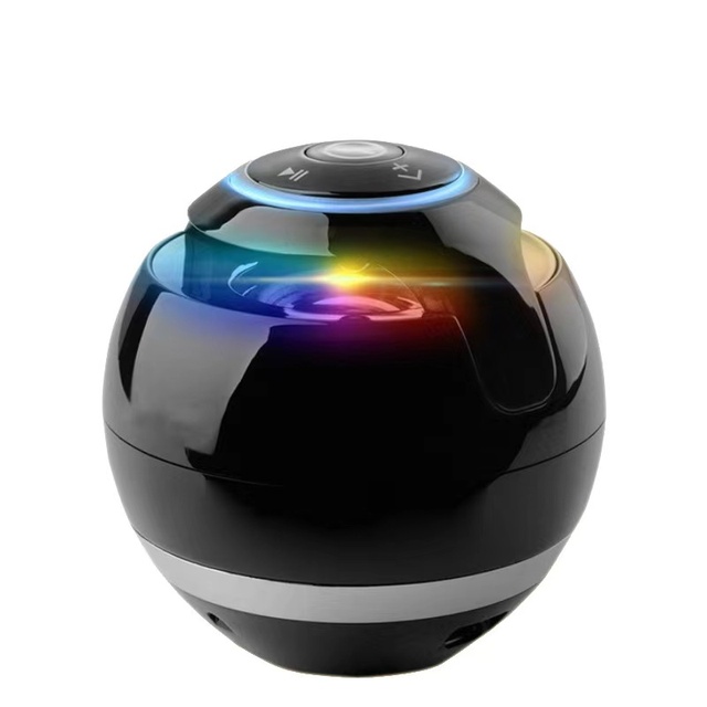 OEM Factory Ball Shape Speaker Usb TF Low Bass Led Colorful Light Mini Waterproof Speaker RGB Round Speaker