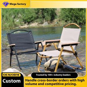 كرسي رويداكميت العصري المحمول للاستخدام الخارجي، قابل للطي مع مسند للظهر، مصنوع من الخشب الصلب والفولاذ المقاوم للصدأ، قماش أكسفورد، شكل مربع للحديقة - Product Image 2