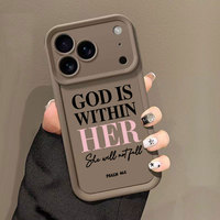 Dieu est en elle, elle ne se fera pas battre – Coque arrière souple en TPU pour iPhone 17 Pro Max 16 15 14 13 12 11