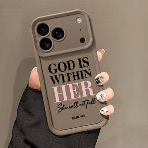 Funda Protectora de TPU Suave para Teléfono Móvil con Diseño 'Dios Está Dentro de Ella, No Faldera', para <span class=keywords><strong>iPhone</strong></span> 17 <span class=keywords><strong>Pro</strong></span> <span class=keywords><strong>Max</strong></span>, 16, 15, 14, 13, <span class=keywords><strong>12</strong></span>, 11 - Product Image 6