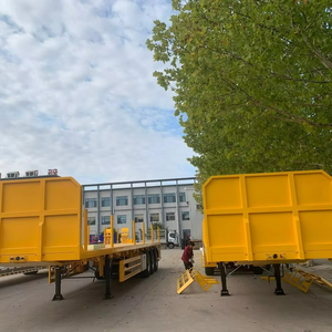 <span class=keywords><strong>Camion</strong></span> semi-remorque plateau de haute qualité 30-80 tonnes, 2/3/4 essieux, pour conteneurs 20FT 40FT 45FT - Product Image 3