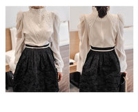 Chemisier en Chiffon Polyvalent pour Femme à Manches Lanterne, Nouvelle Collection Printemps-Automne, Design Tendance, Vente en Gros pour Boutiques