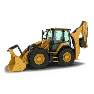 Chargeuse sur pneus diesel jaune pour pelle rétrocaveuse avec moteur de 75 kW, capacité de la benne de 1,05 m et système hydraulique - Product Image 1