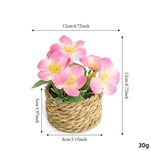 Plantes artificielles <span class=keywords><strong>en</strong></span> <span class=keywords><strong>pot</strong></span>, décorations <span class=keywords><strong>de</strong></span> maison <span class=keywords><strong>de</strong></span> style rural, vase décoratif <span class=keywords><strong>en</strong></span> plastique avec fleurs, décoration centrale sur la table - Product Image 4