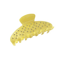 Pinces à cheveux élégantes françaises de niche, légères, de luxe, jaunes, perlées, accessoires capillaires haut de gamme, type griffe de requin