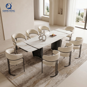 Mesa <span class=keywords><strong>de</strong></span> comedor moderna con función <span class=keywords><strong>de</strong></span> extensión <span class=keywords><strong>de</strong></span> dos lados Juego <span class=keywords><strong>de</strong></span> mesa <span class=keywords><strong>de</strong></span> comedor plegable compacta con silla para diseño Ahorro <span class=keywords><strong>de</strong></span> espacio pequeño - Product Image 1