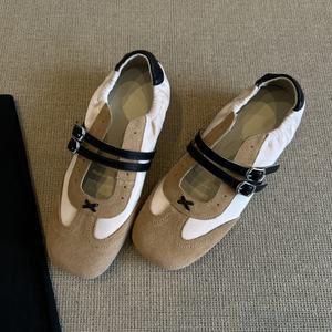 Zapatillas de Ballet Deportivas Retro Coloridas para Mujer, Marca De Xun, con una Sola Correa, Diseño Calado y Corte Bajo, de Cuero Genuino, para Primavera y Verano - Product Image 1