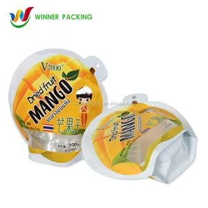funny custom shape of packaging polythene bags with own printing for snacks mango chips dried fruit daily used products packing