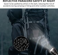 Cordons de parachute réfléchissants haute visibilité 550 Paracord 4 mm 7 brins Type III pour le camping, la survie, la randonnée, la tente tactique, la pêche