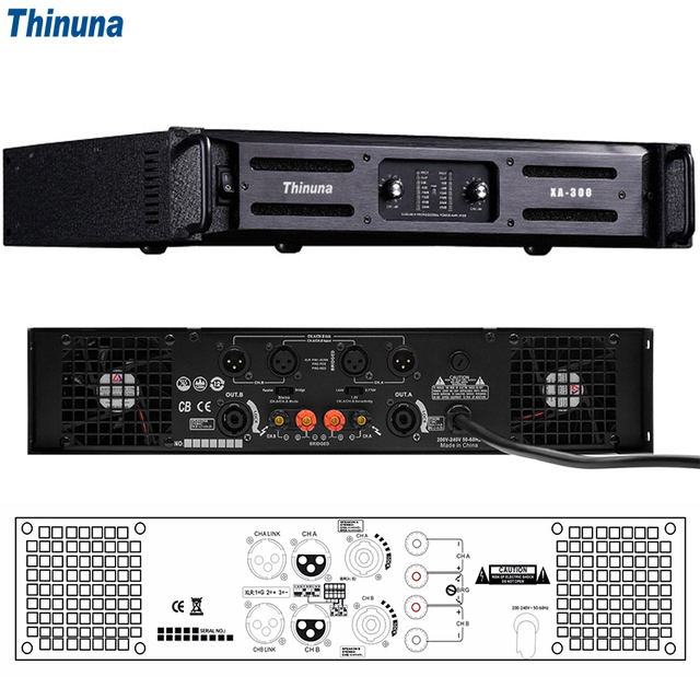 Thinuna XA-300 Dual Channel Class AB Digital 2U Design Power Amplifier Professional Audio Amplifier for Stage Speaker Use