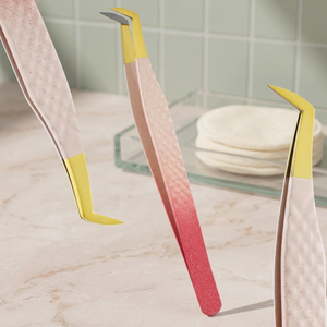 Pinzas de Precisión para Pestañas de Acero Inoxidable, Punta Curva Dentada, Color Rosa, para Extensión de Pestañas, Herramientas de Belleza - Product Image 4