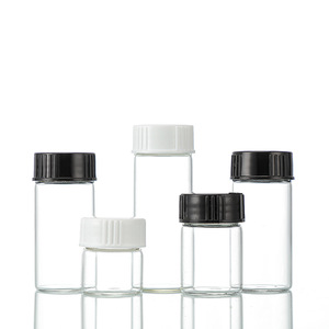 Frascos de Reactivos de Vidrio Transparente Pequeños con Tapa de Rosca de Plástico para Dispensar y Almacenar Muestras - Product Image 1