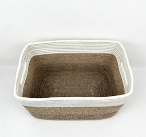 <span class=keywords><strong>Cesto</strong></span> portaoggetti grande in corda di cotone, pieghevole, in tessuto, con manici, <span class=keywords><strong>bianco</strong></span>, in lino, color kaki, per cameretta - Product Image 4