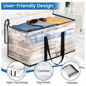 Customized Large Packing <b>Boxs</b> <b>Moving</b> Essential Supplies <b>Box</b> Storage Totes Heavy Duty Clear <b>Moving</b> Bags with Reinforced Handle - Product Image 3