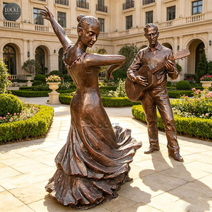 Statua in Bronzo Personalizzabile di Duo Musicista e Ballerino, Adatta per Giardini Esterni - Product Image 1