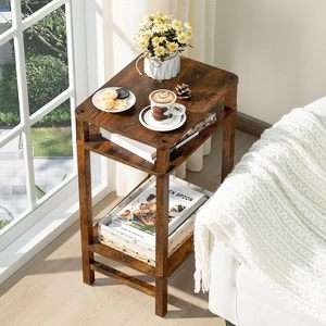 <span class=keywords><strong>Table</strong></span> d'appoint en bois massif, respectueuse de l'environnement, design moderne et simple, pour salon, chambre, salle de bain - Product Image 4