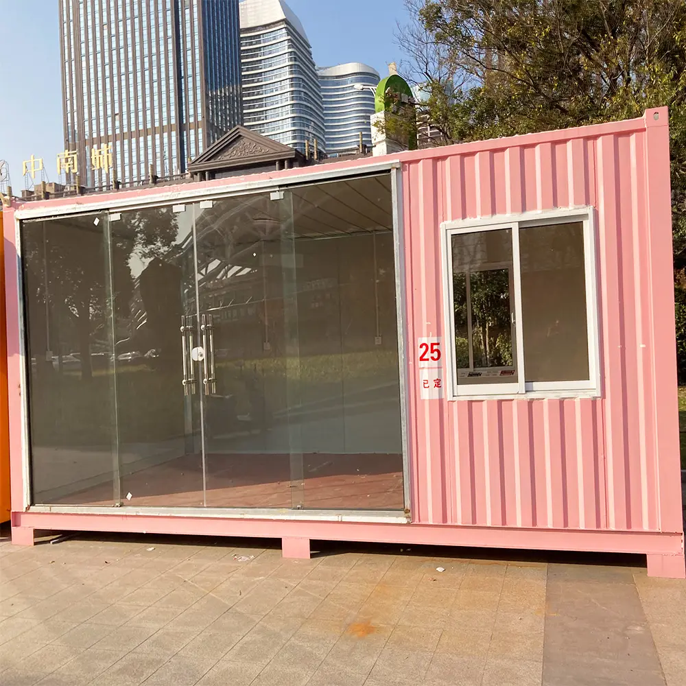 Rumah Kecil Modular Prefabrikasi Murah, untuk Jalan-jalan Belanja Katering dan Kenyamanan Toko Kontainer Rumah