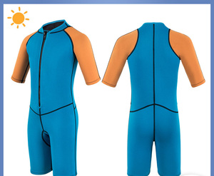 Traje de <span class=keywords><strong>neopreno</strong></span> <span class=keywords><strong>para</strong></span> niños de 3MM de espesor de manga corta de una pieza de protección Uv traje de baño cálido - Product Image 3