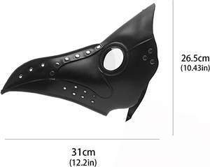 Masker kostum Cosplay dokter wabah Retro dengan paruh burung properti Gas Steampunk masker dokter wabah kulit - Product Image 3