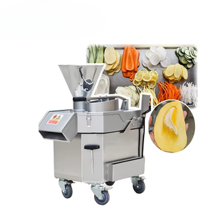 Machine industrielle de découpe de légumes et de fruits, pour gingembre, pomme de terre, carotte, manioc, taro, avec fonctions de découpe en dés, en tranches et en cubes - Product Image 6