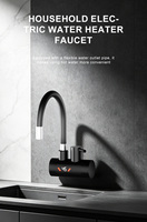 Robinet d'eau chaude moderne en acier inoxydable avec lumière LED intégrée, robinet électrique instantané pour cuisine, montage mural pour la maison, CE CB