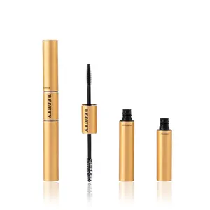 Double ends aluminum mascara and brow dye packaging, 2 in 1 aluminum double sides mascara tube , 6ml 8ml dual ends container