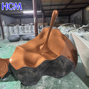 Escultura de Piedra Moderna y Abstracta <span class=keywords><strong>en</strong></span> Forma de Gota de Agua, como Pieza Decorativa Artística para la Entrada del Hotel - Product Image 2