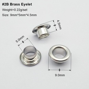 # 2B 9 millimetri esterno, 5 millimetri interno occhiello in metallo in colore argento occhiello in ottone per i vestiti - Product Image 2