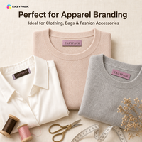 Étiquettes tissées personnalisées en rose poudré, étiquettes élégantes en calligraphie, étiquettes à col étroit pour lingerie et vêtements