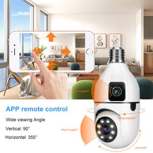 Top 10 gran oferta domo de doble lente interior <span class=keywords><strong>CCTV</strong></span> HD WiFi bombilla Cámara 360 grados CMOS visión nocturna tarjeta de memoria Audio bidireccional - Product Image 2