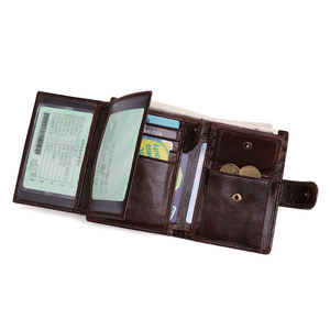 กระเป๋าสตางค์หนังแท้สำหรับผู้ชาย RFID กระเป๋าใส่บัตรหลายใบ กระเป๋าสตางค์หนังวินเทจลำลอง กระเป๋าคลัทช์ความจุขนาดใหญ่ - Product Image 2