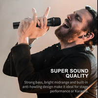 Microphone dynamique UHF Micro d'enregistrement de studio Plug-play professionnel sans fil pro double bruit de microphone