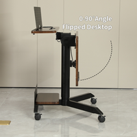 Bureau de levage à hauteur réglable pneumatique de bureau de vente chaude avec bureau de bureau rabattable