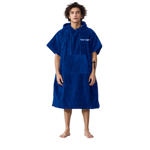 Poncho <span class=keywords><strong>à</strong></span> capuche personnalisable pour filles et adultes <span class=keywords><strong>Serviette</strong></span> de plage et de surf en coton <span class=keywords><strong>avec</strong></span> tapis <span class=keywords><strong>à</strong></span> changement de couleur unie pour la plage et la natation - Product Image 2