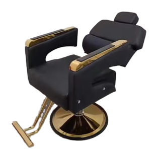 Chaise de barbier réglable en acier inoxydable, chaise de coiffure pour salon de beauté, maison, école, hôpital, design rotatif à demi-chaise - Product Image 2