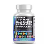 Supplément Nutritionnel Mousse De Mer 3000mg Capsules Huile De Graine Noire Ashwagandha Curcuma Bladderwrack Soutien De Santé