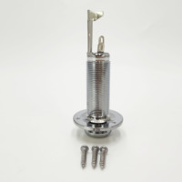 Prise jack de sortie filetée de 1/4 pouce, argentée, pour connexion d'égaliseur de guitare et basse en bois Miao Yao