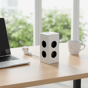 90 Degree Rotating Cable 12 Outlets Power Strip EU Power Cord 17W 3 USB-A 1 USB-C Industrial 16A Electrical <b>Plug</b> CE/KC - Product Image 1