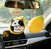 Porte-clés en peluche vache mignonne personnalisable OEM ODM, rembourré en coton PP, unisexe pour enfants, cadeaux promotionnels