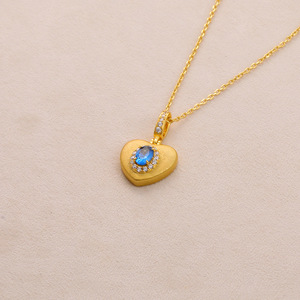 Collana Trendy Italiana Artigianale Plato Heart in Argento Placcato Oro 18K per Donne, Nuova Catena per Clavicola Leggera <span class=keywords><strong>e</strong></span> Lussuosa di Alta Purezza - Product Image 6