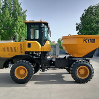 CE approuvé 7 tonnes 4WD Cab Site Dumper Sable Camion à benne basculante Chargeur frontal Noyau de moteur 4x4 Béton Fou Camion à benne basculante Vente d'occasion