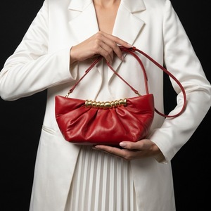 Pochette de soirée haut de gamme plissée en PU et polyester, style nuage, vintage <span class=keywords><strong>français</strong></span>, personnalisable, polyvalente, sac <span class=keywords><strong>à</strong></span> main et bandoulière pour femme - Product Image 3